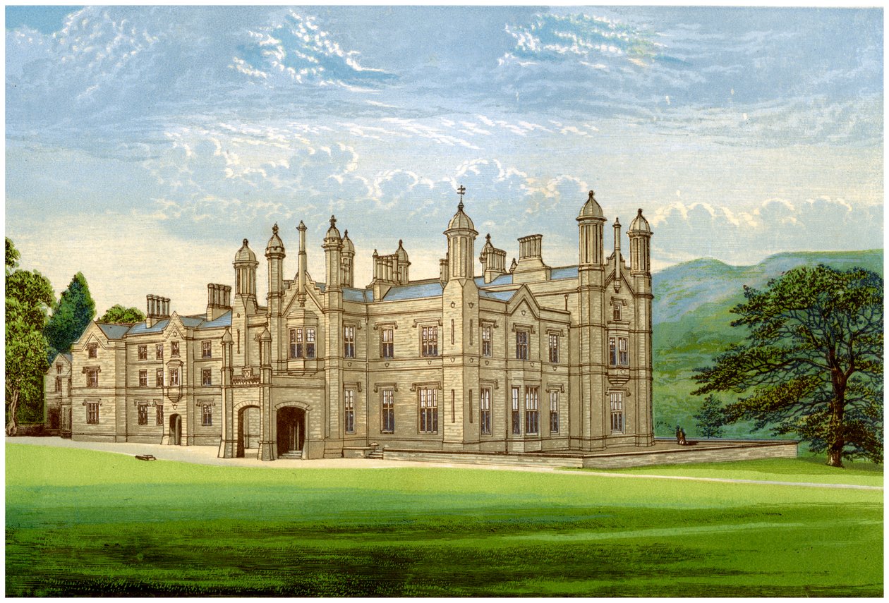 Glanusk Park, Brecknockshire, Wales, Baronet Bailey otthona, 1880 alkotó: Unbekannt