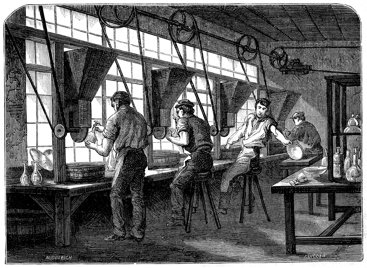 Üvegvágók a kereküknél, c1870 alkotó: Unbekannt