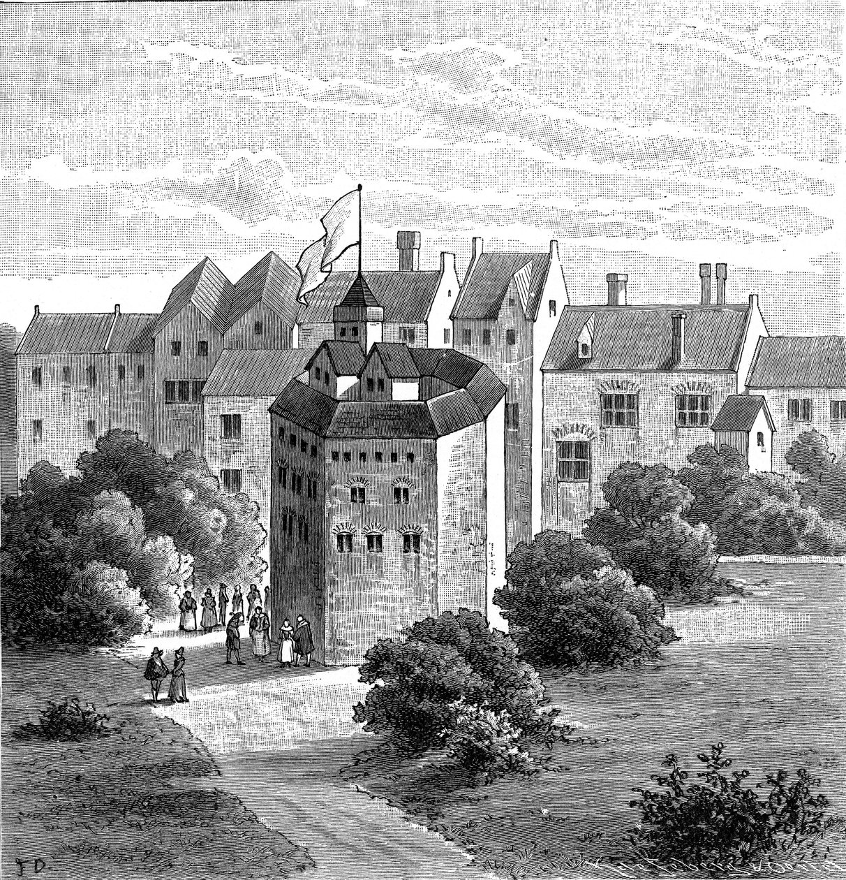 Globe Theatre, Bankside, Southwark, London, ahogyan 1598-ban megjelent alkotó: Unbekannt