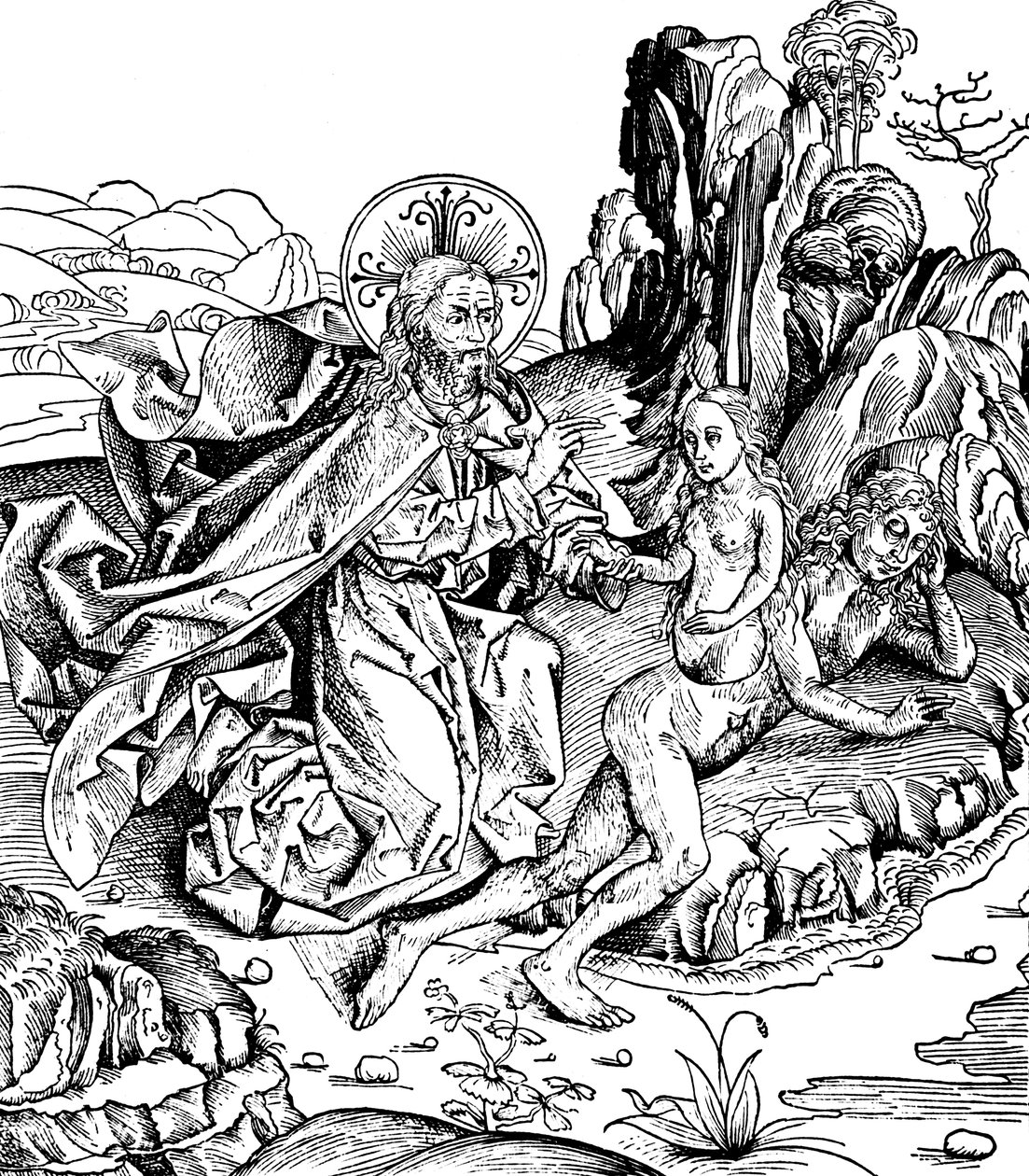 Isten Ádám bordájából teremtette Évát, 1493 alkotó: Unbekannt