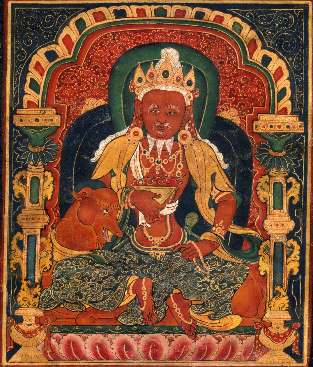 A tűz istene, Agni, a Gyógyító Buddha Mandala istene. alkotó: Unbekannt