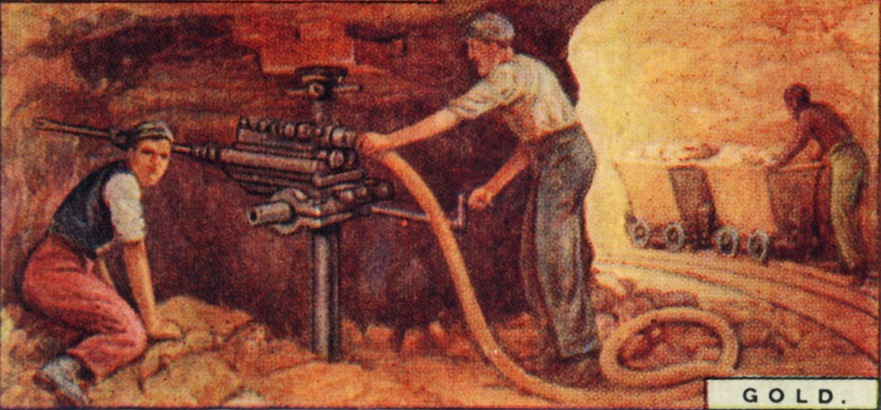 Arany. - Drilling Blast Holes, Dél-Afrika, 1928 alkotó: Unbekannt
