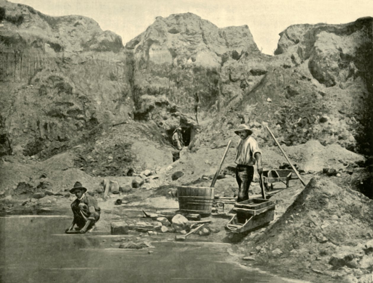 Aranyásók dolgoznak Beechworth közelében, Victoria államban, 1901. alkotó: Unbekannt
