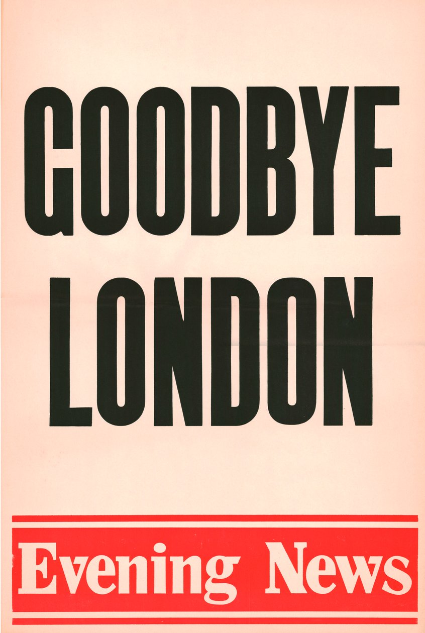Viszlát London, Evening News plakát, 1980 alkotó: Unbekannt