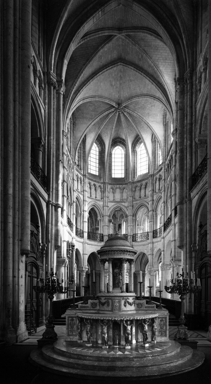 Gótikus művészet: kilátás a Cathedrale Notre Dame de Noyon kórusára (XII-XIII. század). (Oise) alkotó: Unbekannt