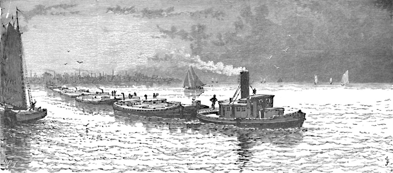 Gabonahajók elhagyják Chicagót, 1883 alkotó: Unbekannt