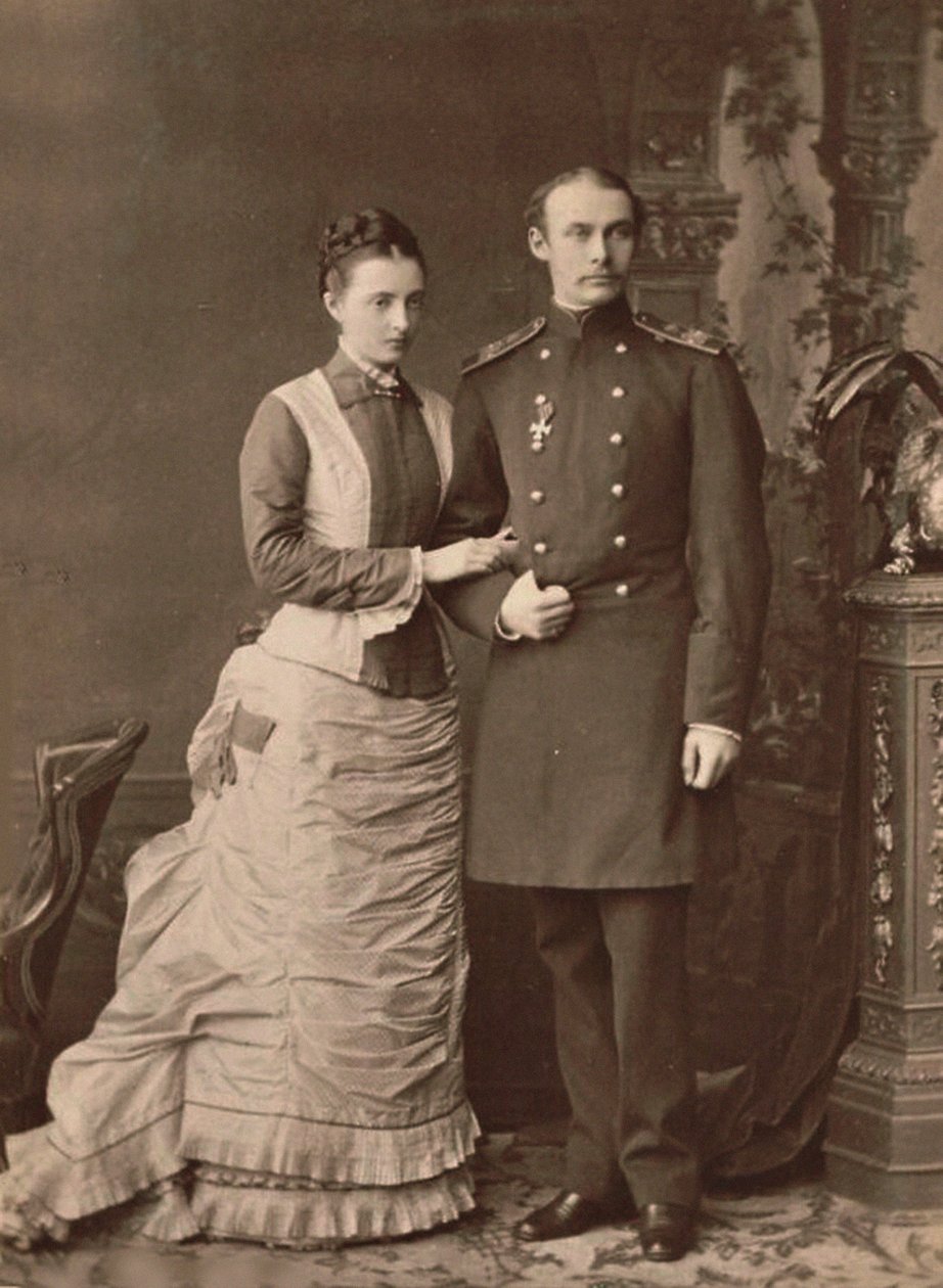 Anasztázia Mihajlovna orosz nagyhercegnő és III. Frigyes Ferenc nagyherceg, 1878. alkotó: Unbekannt