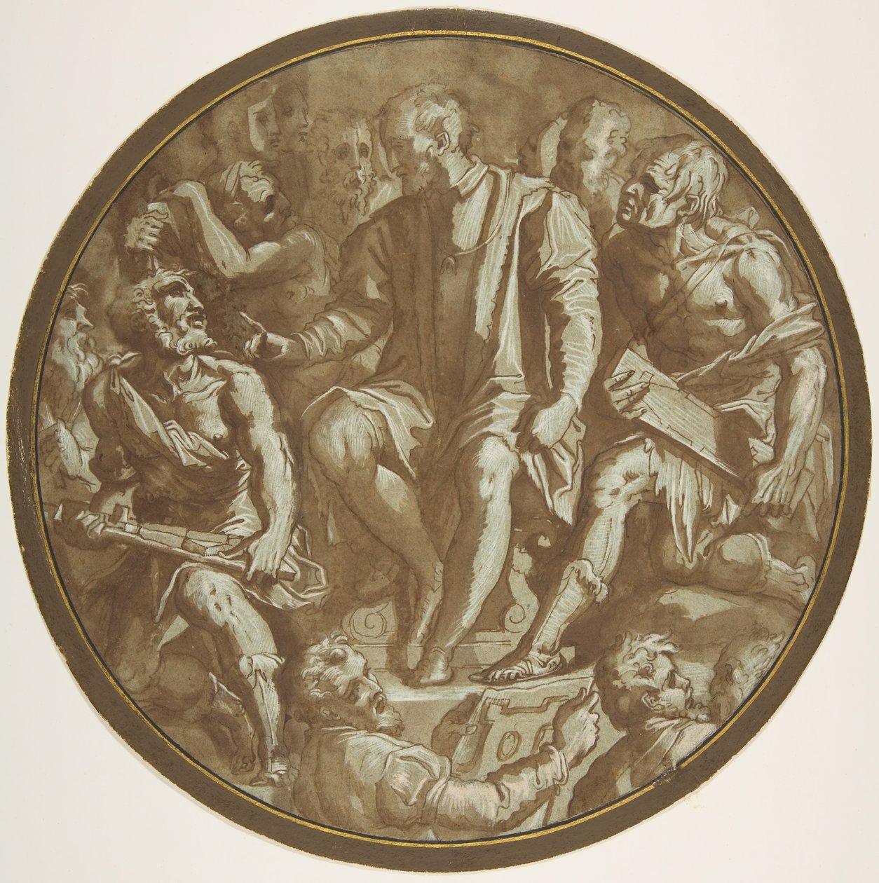 I. Cosimo toszkánai nagyherceg Művészeitől körülvéve., kb. 1556-62. alkotó: Unbekannt