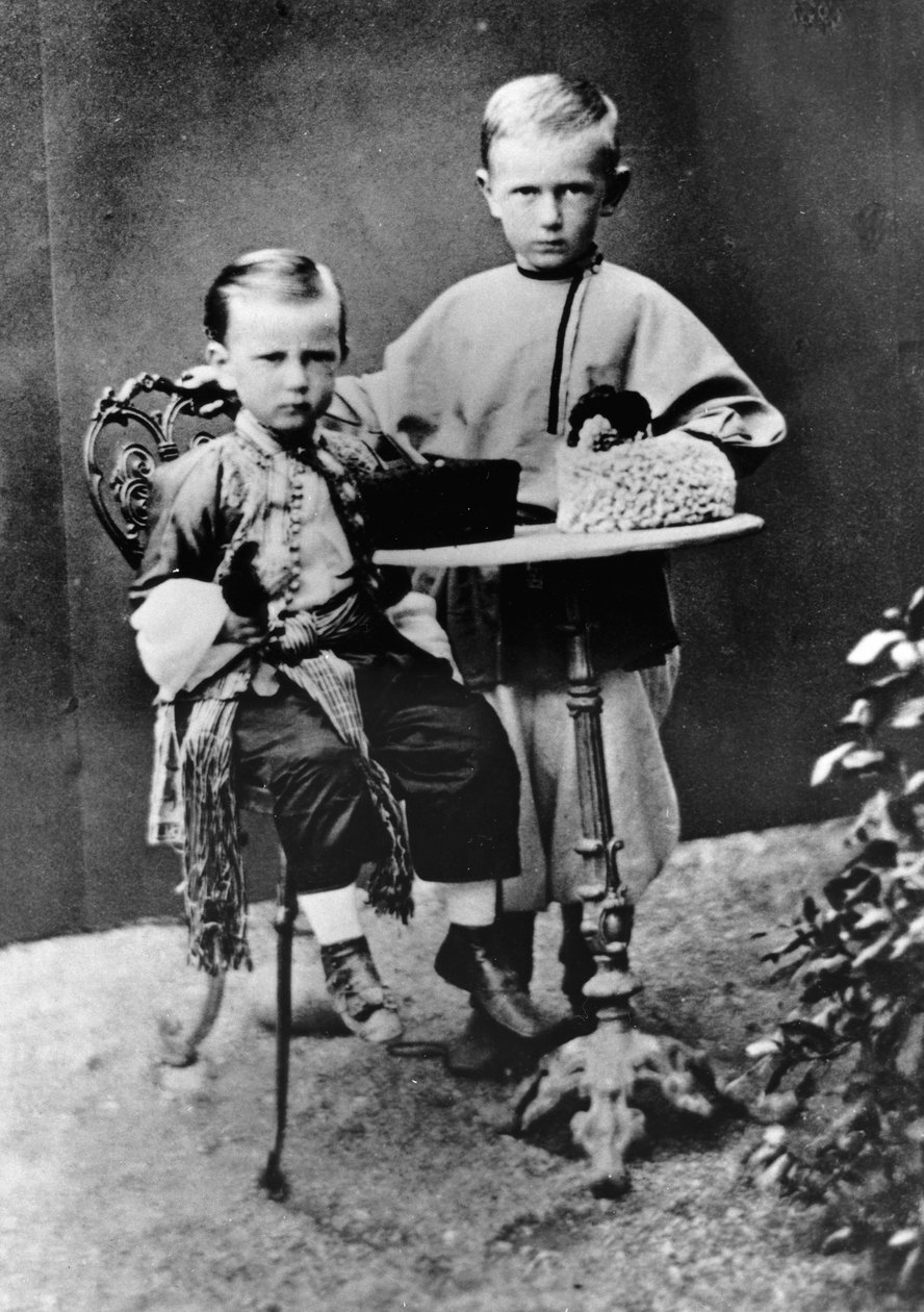 Alekszandrovics Pál és Szergej Alekszandrovics orosz nagyhercegek, 1863 alkotó: Unbekannt