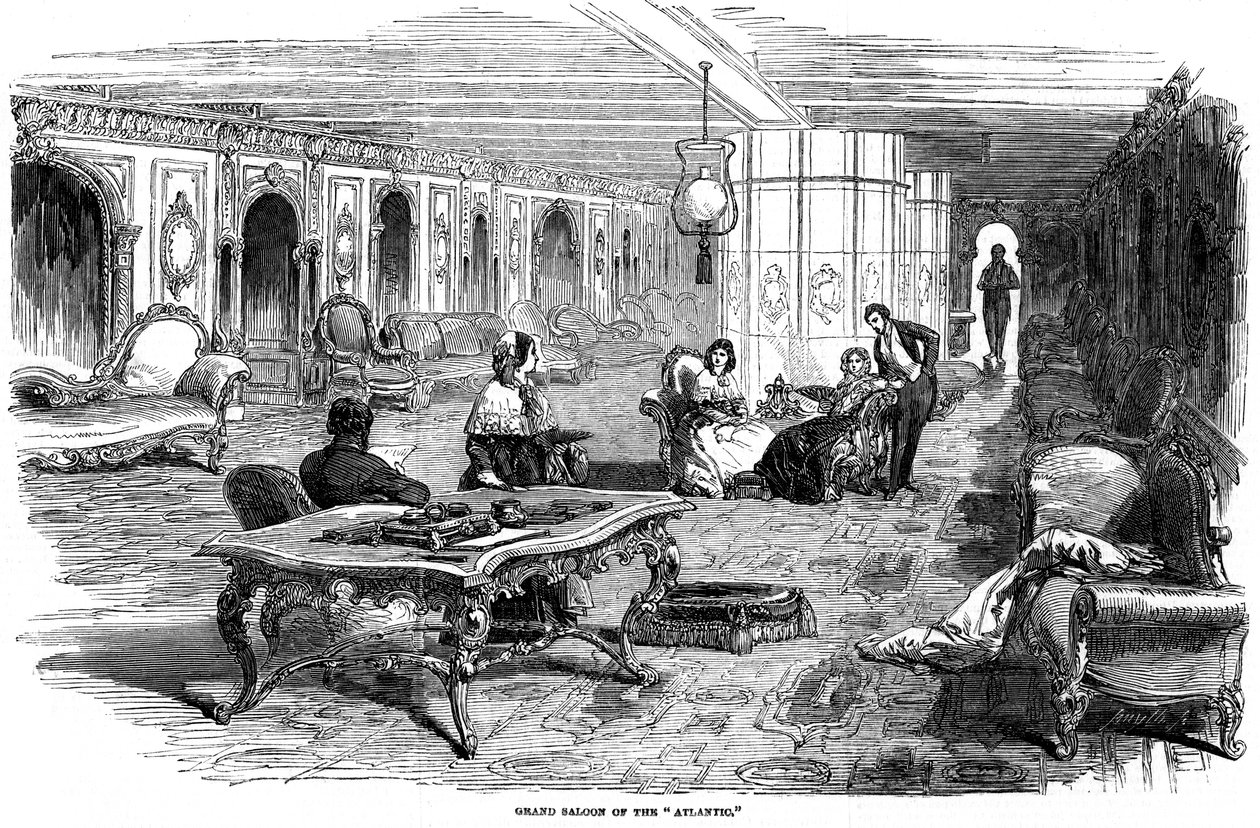 Az Atlantic gőzhajó nagy szalonja, 1850 alkotó: Unbekannt