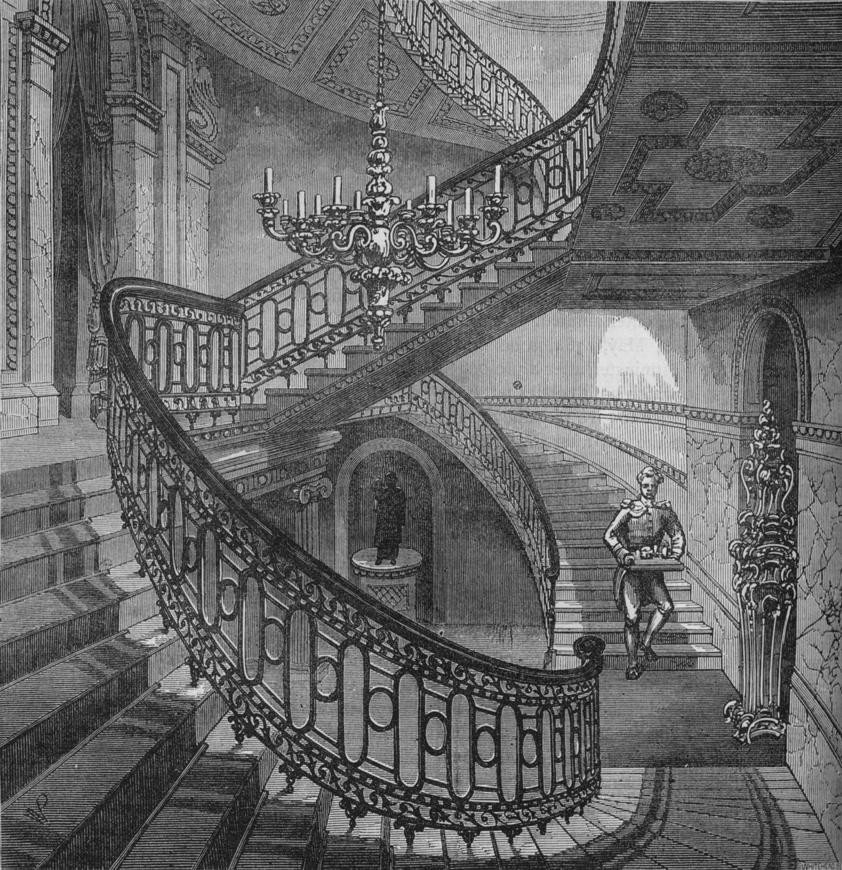 Nagy lépcsőház a Carlton House-ban, Westminster, London, 1820 1878 alkotó: Unbekannt