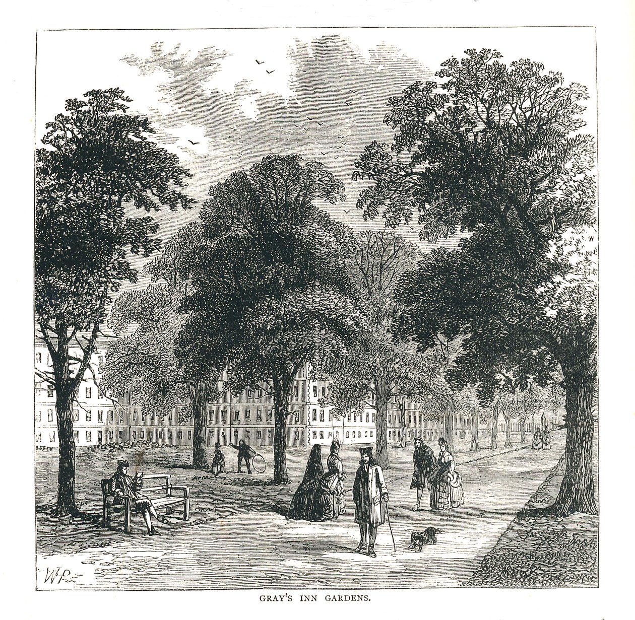 Grays Inn Gardens, 1878 alkotó: Unbekannt
