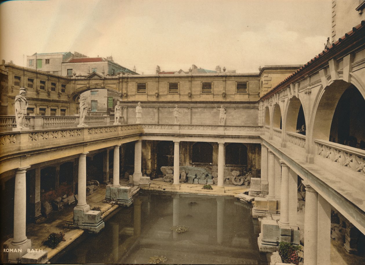 Great Bath, római fürdő, fürdő, Somerset, 1925 alkotó: Unbekannt