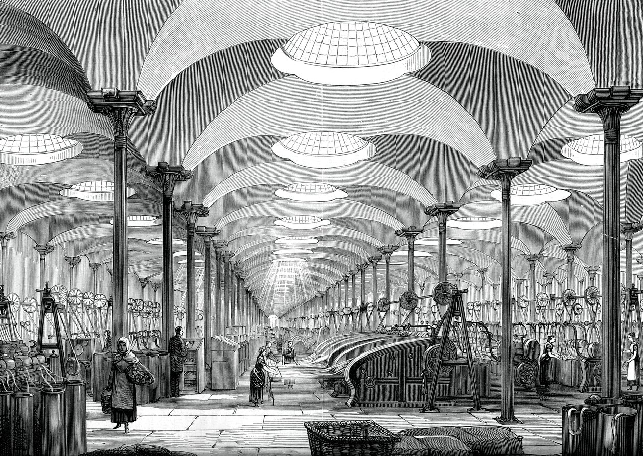 Messrs Marshalls lenmalom nagyterme, Leeds, 1880 alkotó: Unbekannt