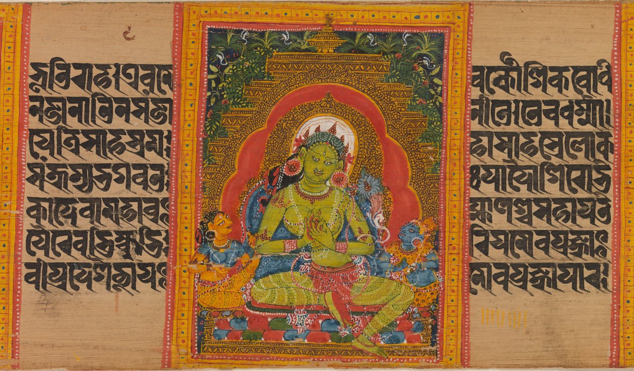 Zöld Tara, Folio from...Perfection of Wisdom Manuscript, korai 12. század. alkotó: Unbekannt