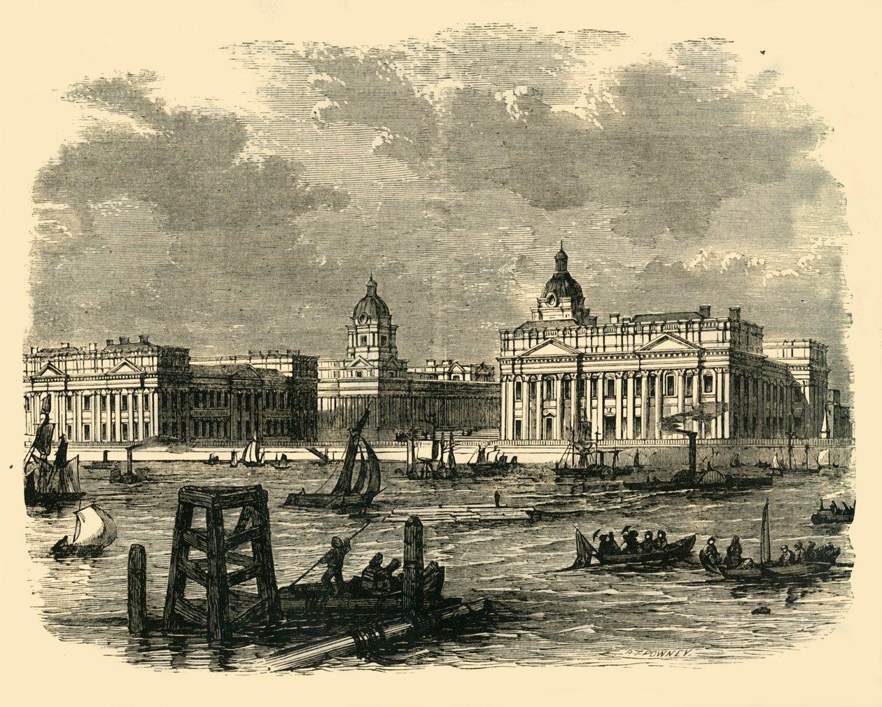 Greenwich Kórház, a folyóból, 1878. alkotó: Unbekannt