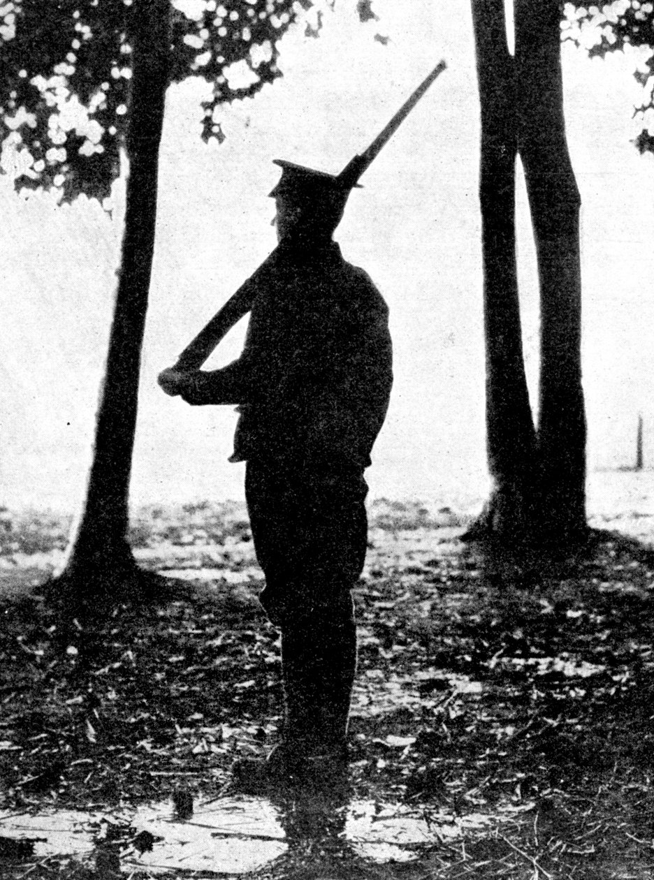 Szürke hajnal a csatatéren, brit lovasság, belga határ, első világháború, 1914 alkotó: Unbekannt