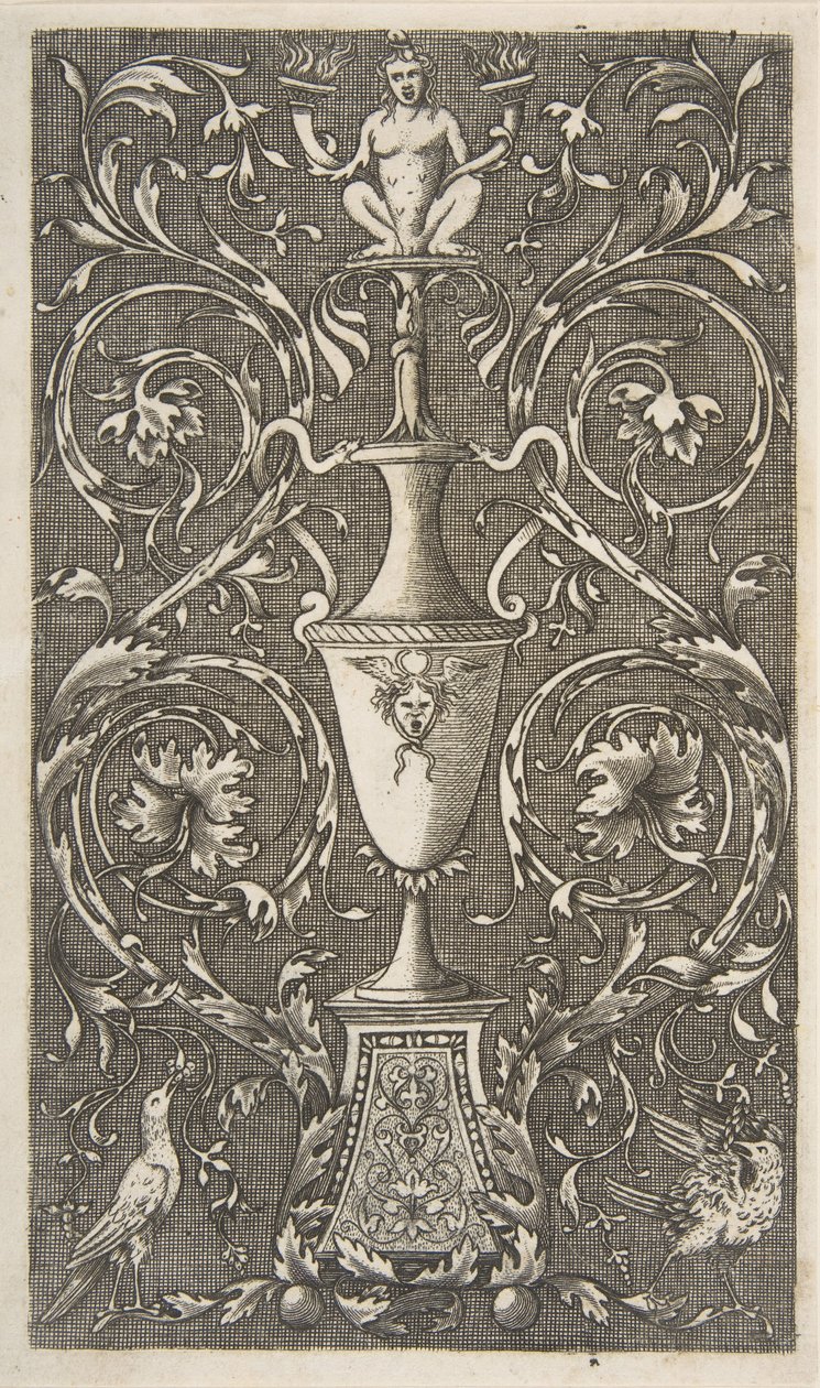 Groteszk vázával, madarakkal és akantusztekercsekkel, kb. 1515-1600. alkotó: Unbekannt