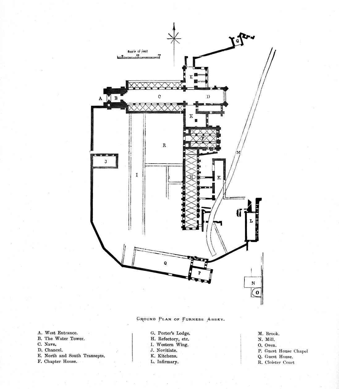 Furness Abbey alaprajza, 1897 alkotó: Unbekannt