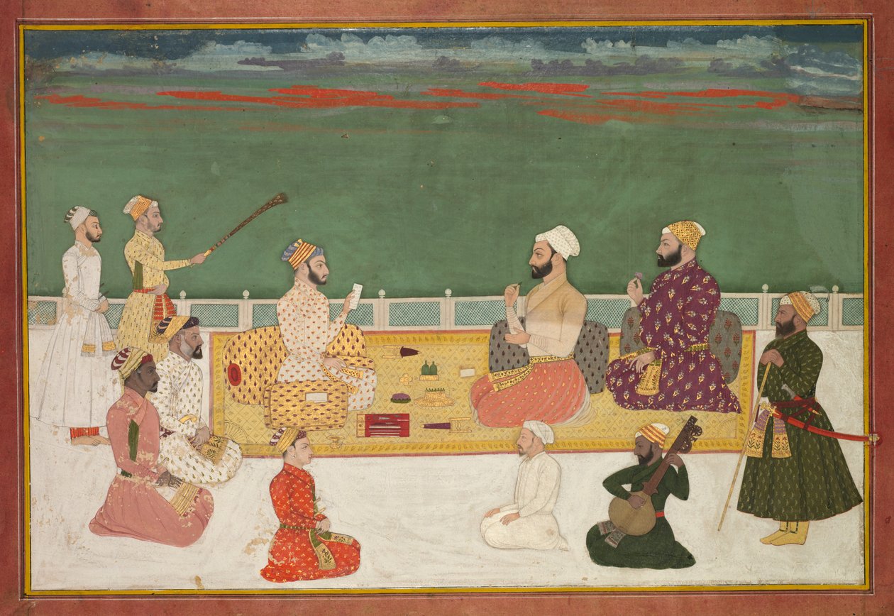 Az udvari kísérettel körülvett Rajas csoportportréja, c. 1700-20. alkotó: Unbekannt