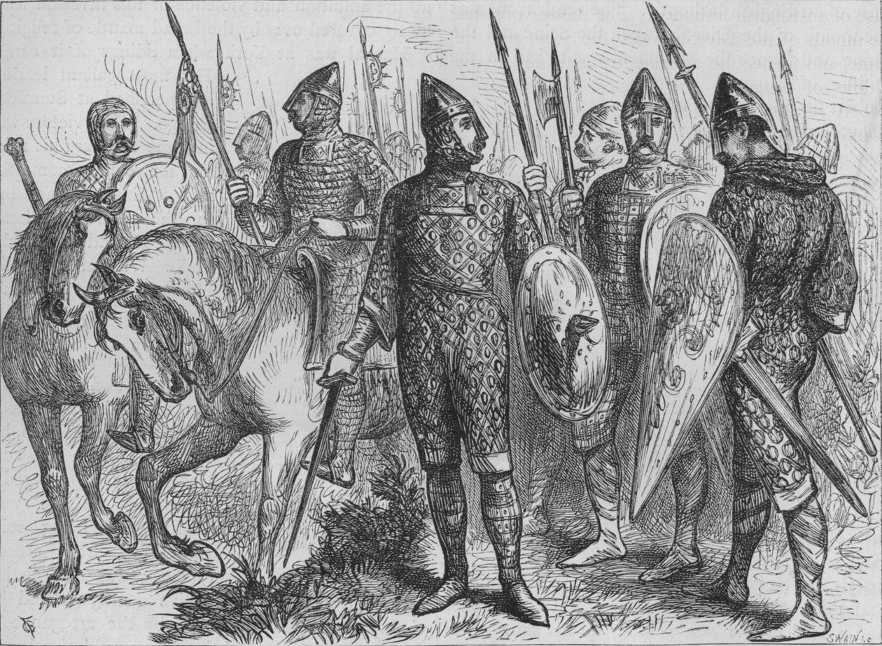 Norman katonák csoportja Kr. u. 1066, c1880 alkotó: Unbekannt