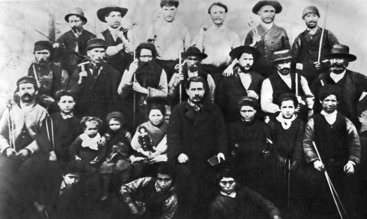 A kommünben részt vevő párizsi munkások csoportja, fénykép. Párizsi Kommün 1871 alkotó: Unbekannt
