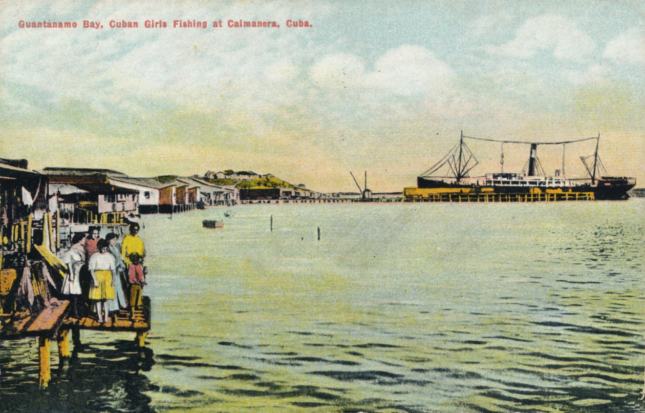 Guantanamo Bay, Kubai lányok horgászata Caimanerában, Kuba, 1910 alkotó: Unbekannt