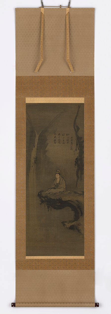 Guanyin, fehér köntösben, egy sziklán ülve, Muromachi-korszak, 15. század. alkotó: Unbekannt