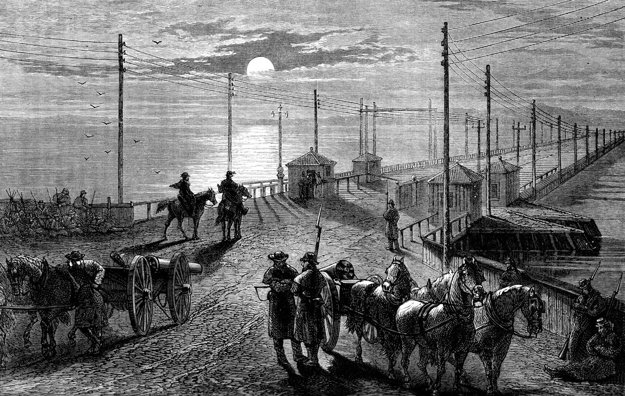 Egy híd őrzése a Potomac felett, amerikai polgárháború, 1861 c1880 alkotó: Unbekannt