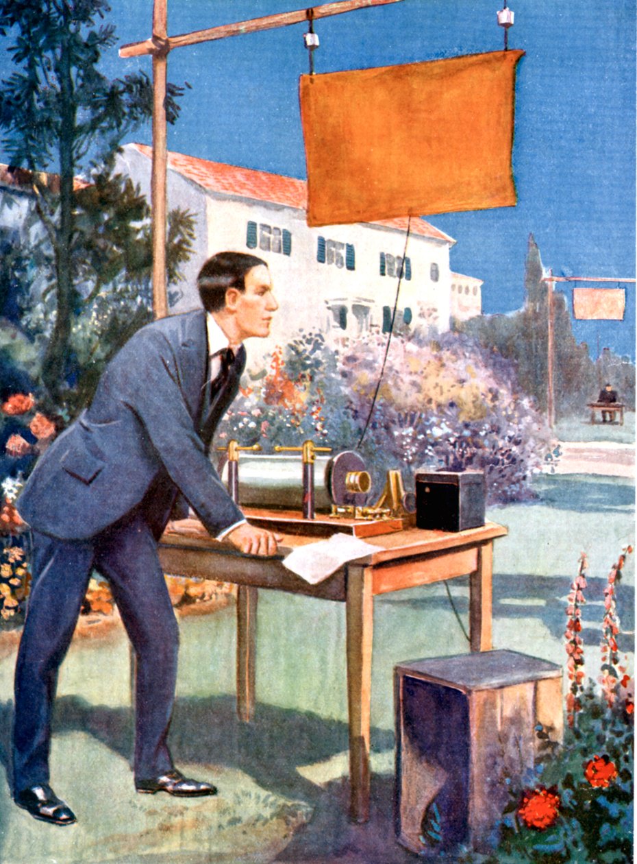 Guglielmo Marconi 1874-1937, olasz fizikus és rádió úttörője alkotó: Unbekannt