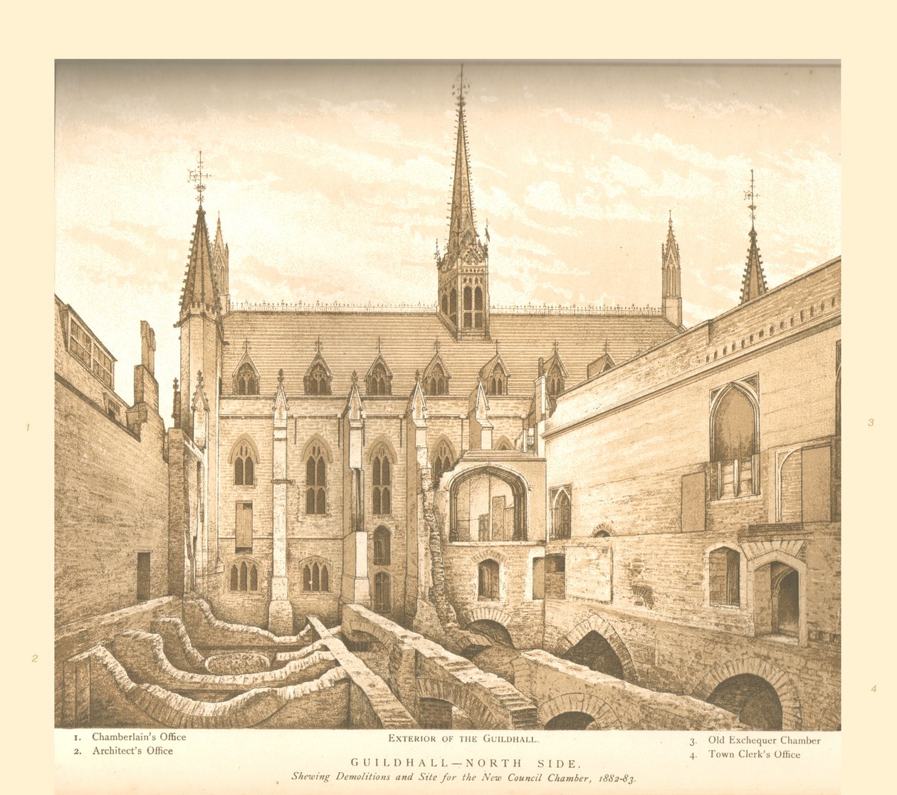 Guildhall North Side, 1882-83, 1886 alkotó: Unbekannt