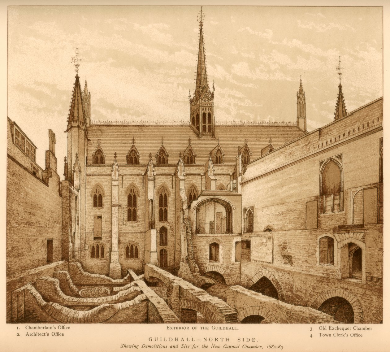 Guildhall North Side, London City, 1882-1883 1886 alkotó: Unbekannt