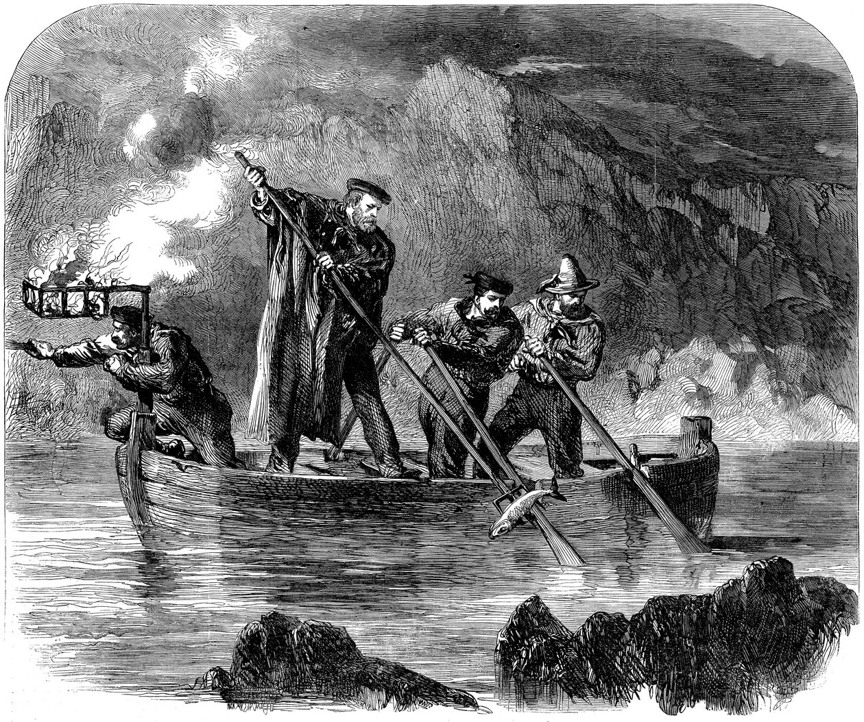 Giuseppe Garibaldi lándzsás halat éjszaka Caprera mellett, 1860-61 alkotó: Unbekannt