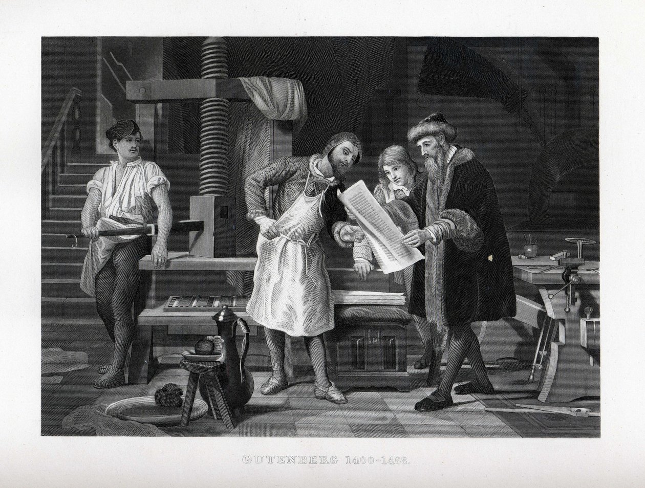 Gutenberg 1400-1468, 1882 alkotó: Unbekannt