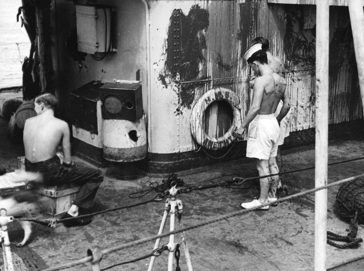 HMS Amethyst, a Jangce folyón történt akció után, 1949. április 20 alkotó: Unbekannt
