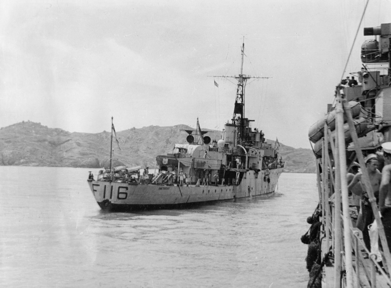 HMS Amethyst, a Jangce folyón történt akció után, 1949. április 20 alkotó: Unbekannt
