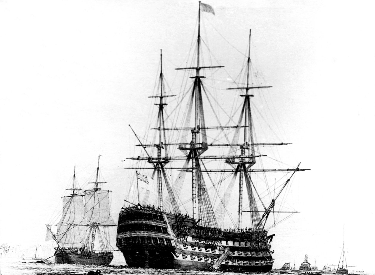 HMS-győzelem Portsmouthban, 19. század alkotó: Unbekannt