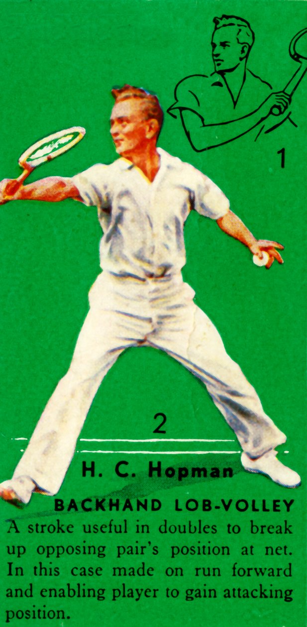 H. C. Hopman – Backhand Lob-Volley, c1935. alkotó: Unbekannt