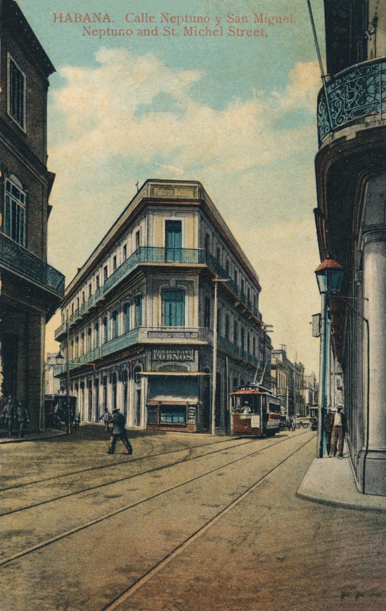 Havanna. Neptune Street és San Miguel. Neptun és St. Michel utca, 1916 alkotó: Unbekannt