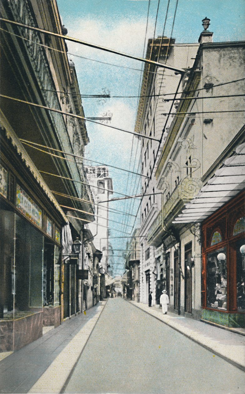 Havanna: Obispo O Pimargall Street. Bishop vagy Pimargall Street, 1910. alkotó: Unbekannt