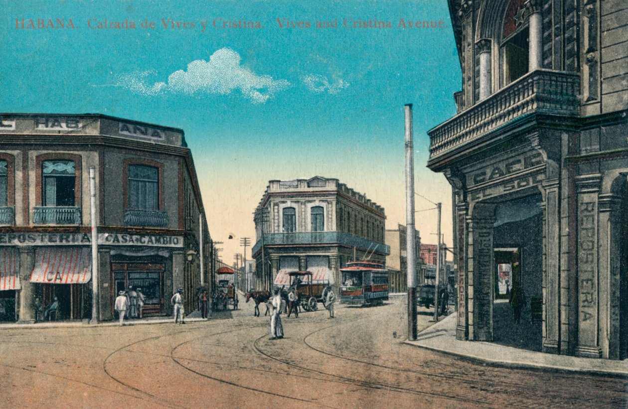 Havanna. Vives és Cristina vadászott. Vives és Cristina Avenue, Kuba, 1910 alkotó: Unbekannt