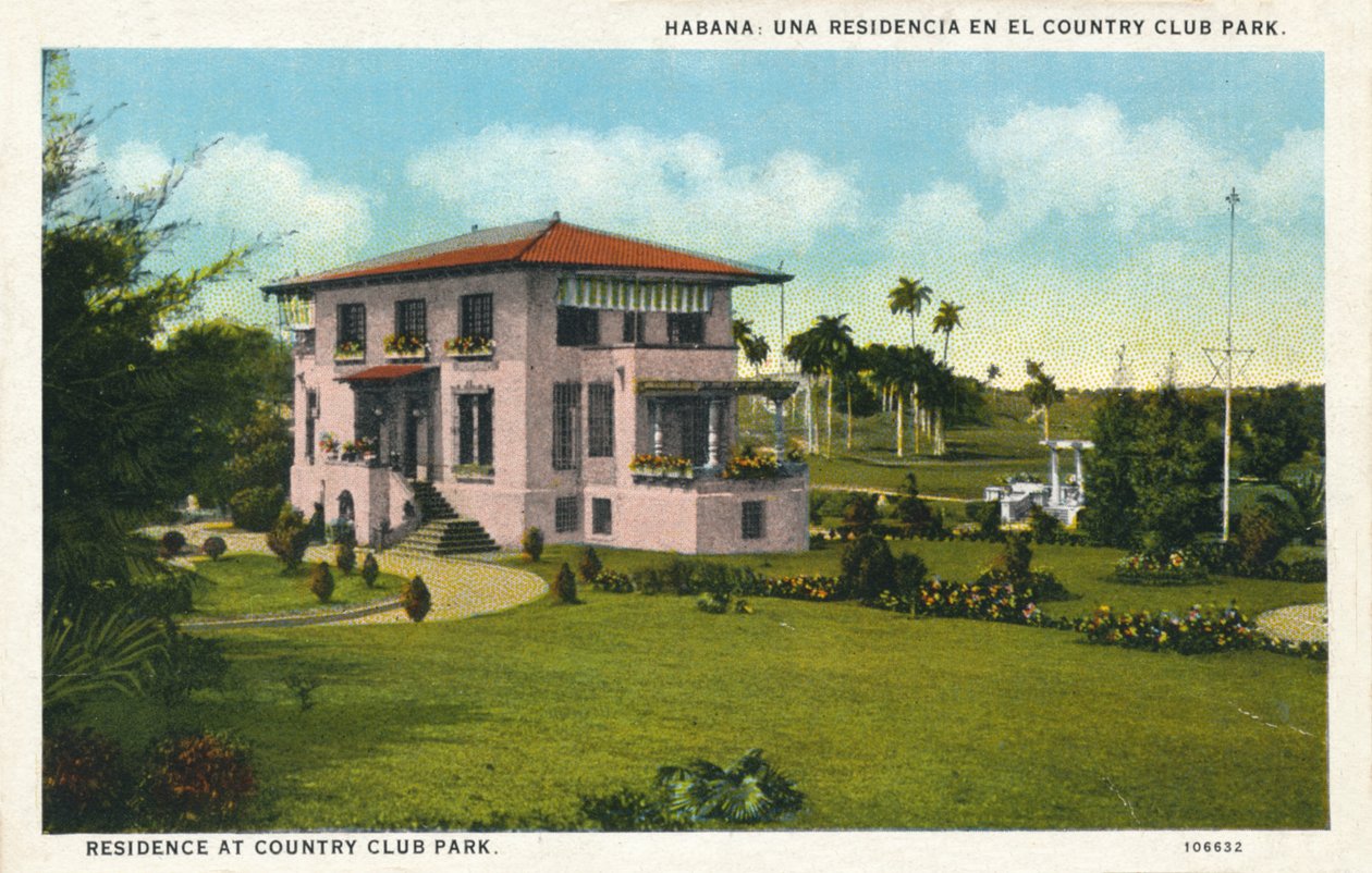 Havanna: Rezidencia a Country Club Parkban. Lakóhely a Country Club Parkban, 1910 alkotó: Unbekannt