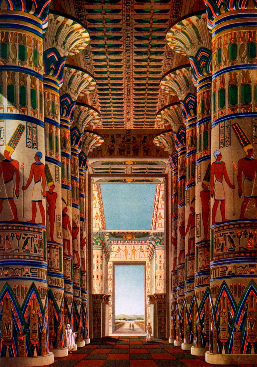 Oszlopok csarnoka, Karnak, Egyiptom, 1908-1909 alkotó: Unbekannt