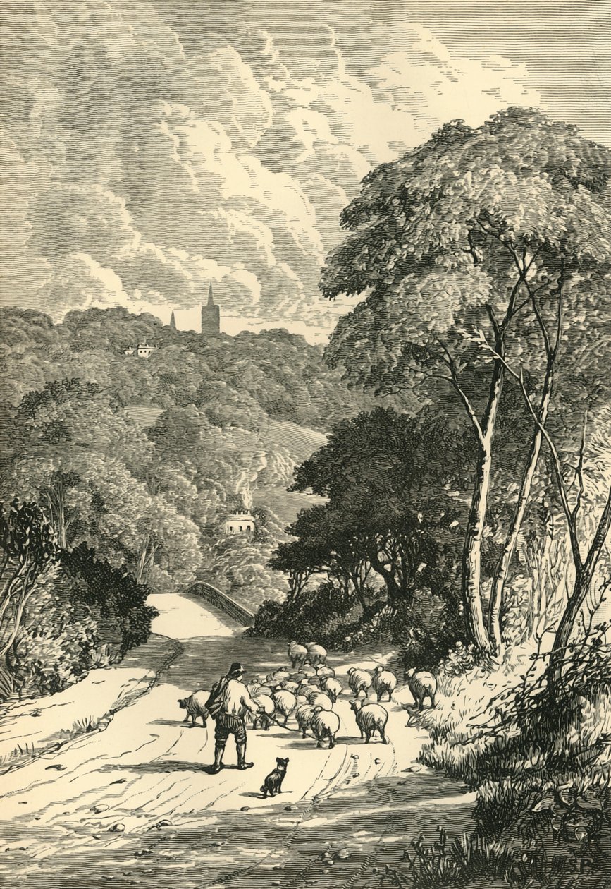 Hampstead, a Kilburn Roadról, 1876. alkotó: Unbekannt