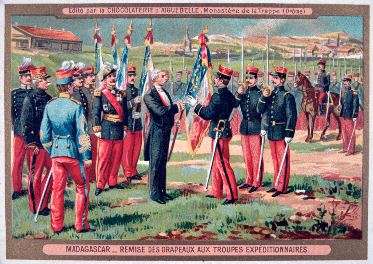 A zászló átadása az expedíciós csapatoknak, Madagaszkár, 1883-1896 alkotó: Unbekannt