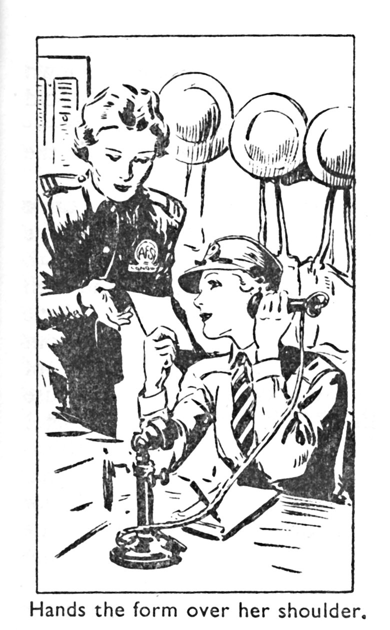 A vállára nyújtja a nyomtatványt, 1940 alkotó: Unbekannt