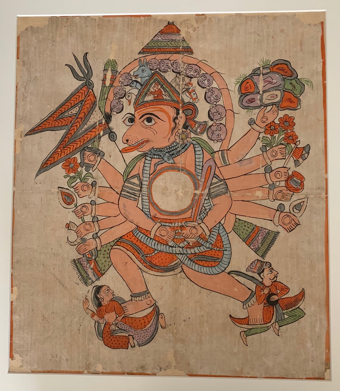 Hanuman tantrikus ötfejű pancha mukha alakjában, kb. század vége. alkotó: Unbekannt