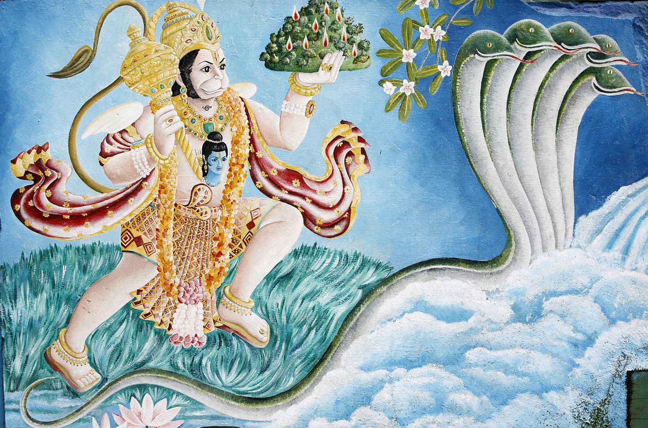 Hanuman Majomisten. Pashupatinah, Katmandu, Nepál alkotó: Unbekannt