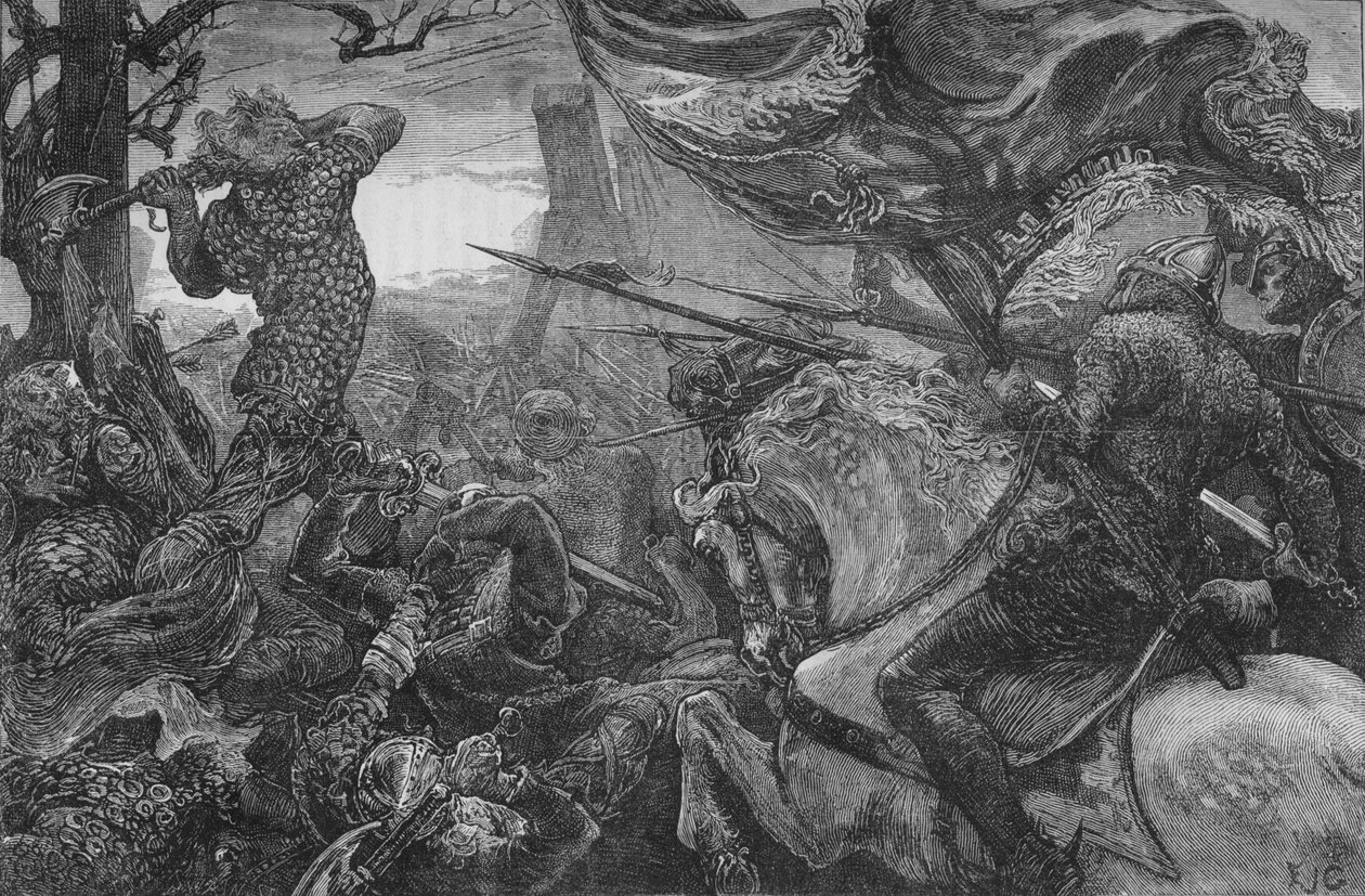 Harold a hastingsi csatában, 1066, 1880 alkotó: Unbekannt