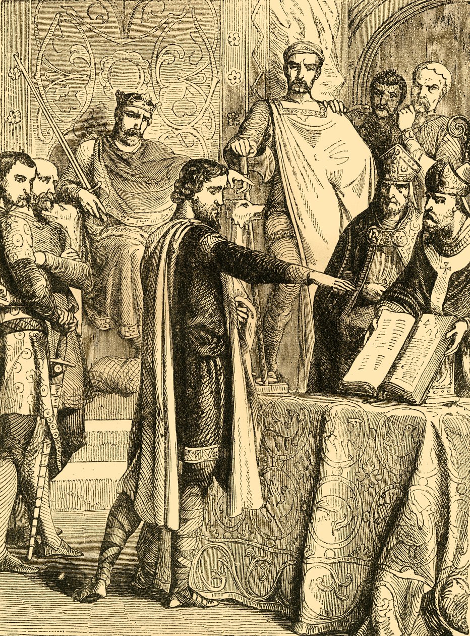 Harold esküdött, hogy fenntartja Normandia hercegének jogát az angol trónra, 1890. alkotó: Unbekannt